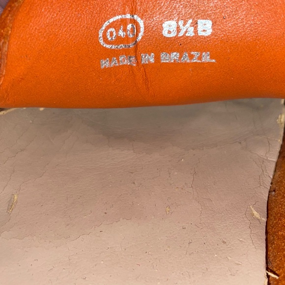 Talbots Orange Leather Loafers Size 8.5 - Picture 3 of 9